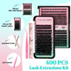 Picture of VAVALASH DIY Lash Clusters Kit 400Pcs 30D 40D 50D Cluster Lashes Wispy DIY Fluffy Individual False Lashes, Lash Bond and Seal Glue, Lash Tweezer for DIY at Home (Kit-30D+40D+50D, 8-16Mix)