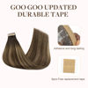 Picture of GOO GOO Tape in Hair Extensions Human Hair, 4D/14/5B Brunette Balayage, 10inch 30g 20pcs, Thick Ends Straight Seamless Tape in, Invisible Tape in Hair Extensions Human Hair