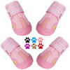 Picture of QUMY Dog Shoes for Large Dogs, Medium Dog Boots & Paw Protectors for Winter Snowy Day, Summer Hot Pavement, Waterproof in Rainy Weather, Outdoor Walking, Indoor Hardfloors Anti Slip Sole Pink 1