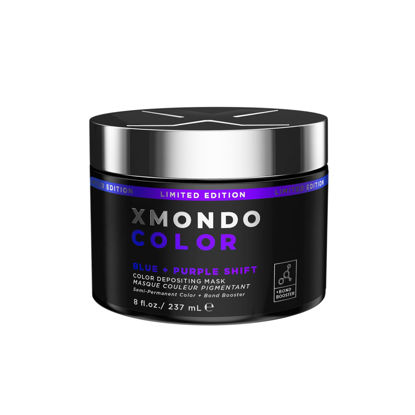 Picture of XMONDO Color Blue + Purple Shade Shift Color Depositing Mask & Semi-Permanent Hair Dye | Infused with Bond Boosters & Hyaluronic Acid to Nourish, Revitalize & Repair, Vegan Formula, 8 Fl Oz 1-Pack