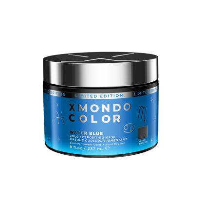 Picture of XMONDO Color Water Blue Zodiac Elements Depositing Mask & Semi-Permanent Hair Dye | Infused with Bond Boosters & Hyaluronic Acid for Nourishment, Revitalize & Repair, Vegan Formula, 8 Fl Oz 1-Pack