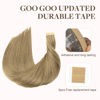 Picture of GOO GOO Tape in Hair Extensions Human Hair, 7 Bronde,12inch 40g 20pcs, Thick Ends Straight Seamless Tape in, Invisible Tape in Hair Extensions Human Hair