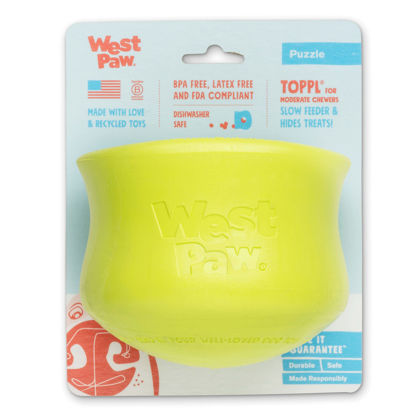 Picture of WEST PAW Zogoflex Toppl Treat Dispensing Dog Toy Puzzle - Interactive Chew Toys for Dogs - Dog Toy for Moderate Chewers, Fetch, Catch - Holds Kibble, Treats, X-Large, Granny Smith