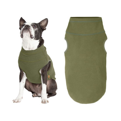 Picture of Gooby Microfiber Stretch Fleece Vest Dog Sweater - Olive Green, 6X-Large - Pullover Fleece Dog Jacket - Dog Clothes for Small Dogs Boy - Dog Sweaters for Small Dogs to Dog Sweaters for Large Dogs