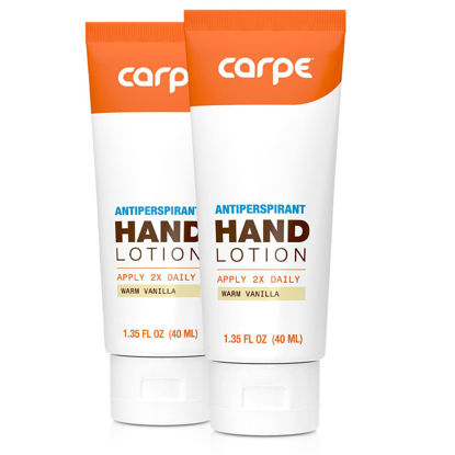 Picture of Carpe Antiperspirant Hand Lotion (Pack of 2) A dermatologist-recommended smooth lotion that helps stop hand sweat, great for hyperhidrosis or excessive sweat (Warm Vanilla)