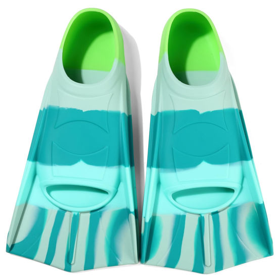 Picture of Foyinbet Kids Swim Fins,Short Swim Training Flippers for Lap Swimming Snorkeling for Child Girls Boys Teens XXS