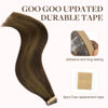 Picture of GOO GOO Tape in Hair Extensions Human Hair, 2C/4E/6C Brown Sugar Swirl Highlights, 10inch 30g 20pcs, Thick Ends Straight Seamless Tape in, Invisible Tape in Hair Extensions Human Hair