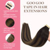 Picture of GOO GOO Tape in Hair Extensions Human Hair, 2/6/2 Balayage Dark Brown to Chestnut Brown, 10inch 30g 20pcs, Thick Ends Straight Seamless Tape in, Invisible Tape in Hair Extensions Human Hair