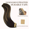 Picture of GOO GOO Tape in Hair Extensions Human Hair, 2/6/2 Balayage Dark Brown to Chestnut Brown, 10inch 30g 20pcs, Thick Ends Straight Seamless Tape in, Invisible Tape in Hair Extensions Human Hair