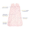 Picture of HALO Sleepsack, 100% Cotton Wearable Blanket, Swaddle Transition Sleeping Bag, TOG 0.5, Pink Toile, Small, 0-6 Months