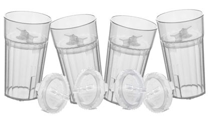 Picture of Reflo Smart Cup (Clear 4-Pack) Open Training Cup, Toddler Cup, No Suction 6oz, 360 Control-Flow, USA MADE Premium High-Impact Plastic