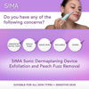 Picture of SPA SCIENCES - SIMA Sonic Dermaplaning Tool - Patented Painless 2 in 1 Facial Exfoliation & Peach Fuzz-Hair Removal System w/ 7 Weeks Treatment Included - Anti-Aging - 3 Speeds - Rechargeable