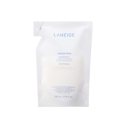 Picture of LANEIGE Cream Skin Toner & Moisturizer Refill with Ceramides and Peptides: Korean Milky Toner, Amino Acid, Nourish, Hydrate, Barrier-Boosting, Visibly Firm