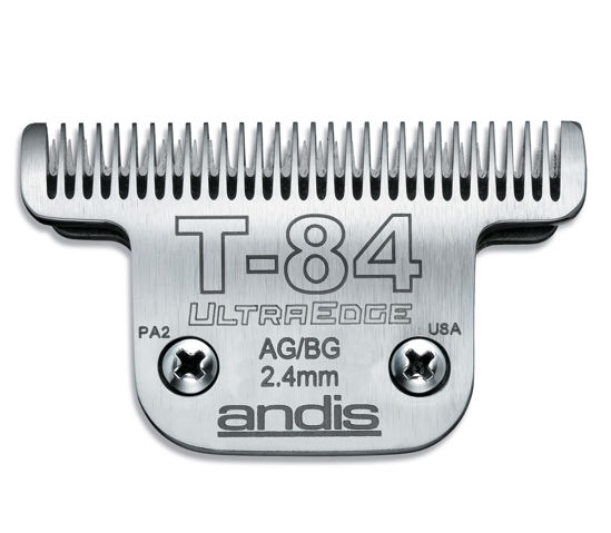 Picture of Andis - 21641, Ultra Edge Dog Clipper Blade - Carbon-Infused Steel With Exclusive Hardening Process, Long-Lasting Blades, 3/32-Inch Cut Length - For Dogs & Medium-Sized Animals, Size-T-84, Chrome