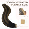 Picture of GOO GOO Tape in Hair Extensions Human Hair, 1B/6/1B Balayage Natural Black to Chestnut Brown, 12inch 40g 20pcs, Thick Ends Straight Seamless Tape in, Invisible Tape in Hair Extensions Human Hair