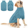 Picture of Queenmore Dog Sweater Large Size,Warm Dog Sweaters for Large Dogs,Chunky Knitted Dog Sweater for Extra Large Dogs Boy Girl, Big Doggie Turtleneck Winter Outfit (Peacock Blue,2XL)