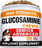 Picture of Senior Advanced Glucosamine Chondroitin Joint Supplement for Dogs - Hip & Joint Pain Relief Pills - Large & Small Breed - Hip Joint Chews Canine Joint Health - Chews Older Dogs - Bacon Flavor-120Ct