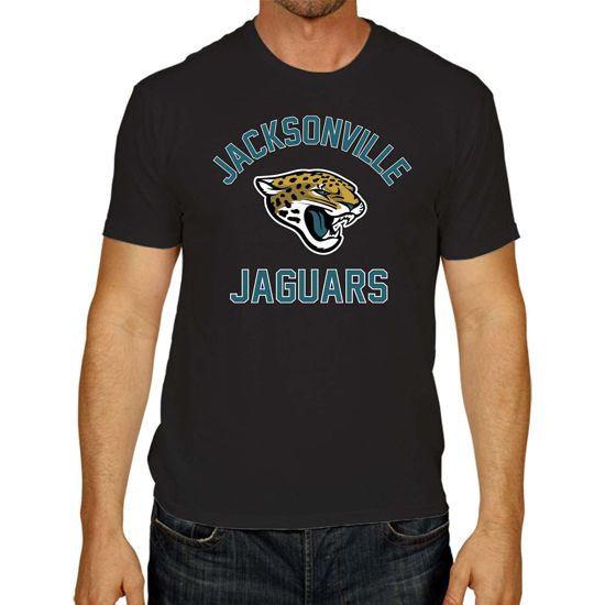 Picture of Team Fan Apparel NFL Adult Gameday T-Shirt - Cotton Blend - Tagless - Semi-Fitted - Unleash Your Team Spirit During Game Day (Jacksonville Jaguars - Black, Adult Medium)