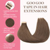 Picture of GOO GOO Tape in Hair Extensions Human Hair, 5 Light Ash Brown, 12inch 40g 20pcs, Thick Ends Straight Seamless Tape in, Invisible Tape in Hair Extensions Human Hair