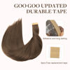 Picture of GOO GOO Tape in Hair Extensions Human Hair, 5 Light Ash Brown, 12inch 40g 20pcs, Thick Ends Straight Seamless Tape in, Invisible Tape in Hair Extensions Human Hair