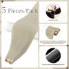 Picture of Full Shine Intact Tape in Hair Extensions 5Pcs 18 Inch Blonde Virgin Tape in Extensions Injected Tape in Human Hair Extensions Color 1000 Ice Blonde Seamless Skin Weft Human Hair Extensions 12.5Gram