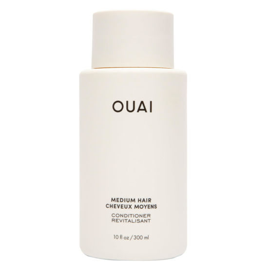 Picture of OUAI Medium Conditioner - Hydrating Hair Conditioner with Coconut Oil, Babassu Oil, and Keratin - Strengthens, Repairs and Adds Shine - Paraben and Phthalate Free Hair Care Products - 10 oz