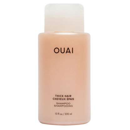 Picture of OUAI Thick Shampoo - Moisturizing Shampoo with Keratin, Marshmallow Root, Shea Butter & Avocado Oil for Thick Hair - Strengthens & Hydrates Strands - Paraben, Phthalate, Sulfate Free Shampoo - 10 oz