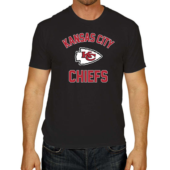 Picture of Team Fan Apparel Unisex-Adult NFL Gameday Adult Pro Lightweight Tagless Semi-Fitted Football Shirt Kansas City Chiefs - Black - (Medium)