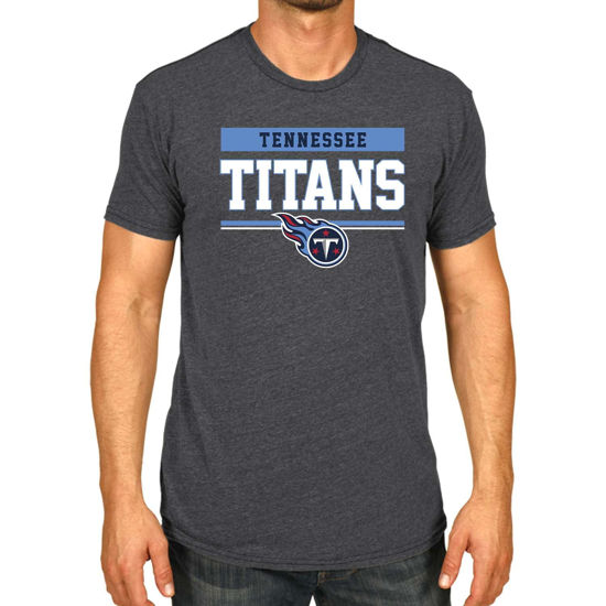 Picture of Team Fan Apparel NFL Adult Team Block Tagless T-Shirt - Cotton Blend - Charcoal - Perfect for Game Day - Comfort and Style (Tennessee Titans - Black, Adult Small)