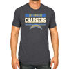 Picture of Team Fan Apparel NFL Adult Team Block Tagless T-Shirt - Cotton Blend - Charcoal - Perfect for Game Day - Comfort and Style (Los Angeles Chargers - Black, Adult XX-Large)