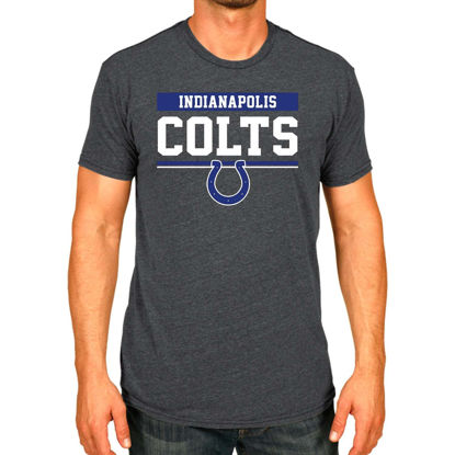 Picture of Team Fan Apparel NFL Adult Team Block Tagless T-Shirt - Cotton Blend - Charcoal - Perfect for Game Day - Comfort and Style (Indianapolis Colts - Black, Adult XX-Large)