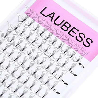 Picture of Lash Extension Mixed Tray Premade Fans Eyelash Extensions 5D 6D Short Stem Volume Lash Extensions 0.07 Lash Fans Premade Volume Eyelash Extensions (6D-0.07C-9-15mm Mix)