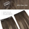 Picture of WENNALIFE Clip in Hair Extensions Real Human Hair Refill, 30g 20 inch 2pcs Balayage Chocolate Brown to Caramel Blonde Hair Extensions Clip in Human Hair