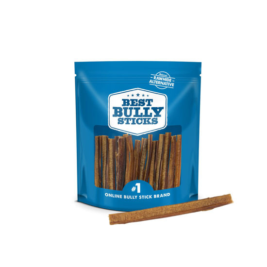 Picture of Best Bully Sticks for Dogs, 6 Inch, 8oz Pack - 100% Natural Grass-Fed Beef, Dog Bully Sticks for Medium/Large Dogs, Grain & Rawhide Free Dog Chews