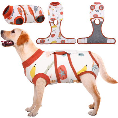 Picture of Kuoser Recovery Suit for Dogs Cats After Surgery, Professional Pet Recovery Shirt Dog Abdominal Wounds Bandages, Substitute E-Collar & Cone,Prevent Licking Dog Onesies Pet Surgery Recovery Suit