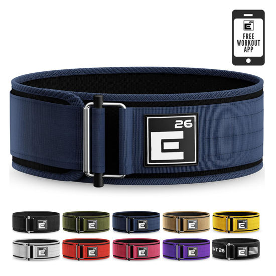 Picture of Self-Locking Weight Lifting Belt - Premium Weightlifting Belt for Serious Functional Fitness, Weight Lifting, and Olympic Lifting Athletes - Lifting Support for Men and Women (Large, Midnight Blue)