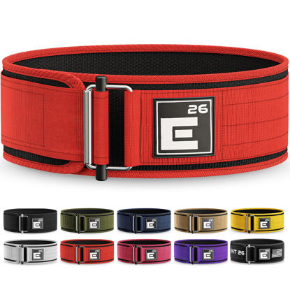 Picture of Self-Locking Weight Lifting Belt | Premium Weightlifting Belt for Serious Functional Fitness, Power Lifting, and Olympic Lifting Athletes (Large, Red)