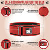 Picture of Self-Locking Weight Lifting Belt | Premium Weightlifting Belt for Serious Functional Fitness, Power Lifting, and Olympic Lifting Athletes (Large, Red)