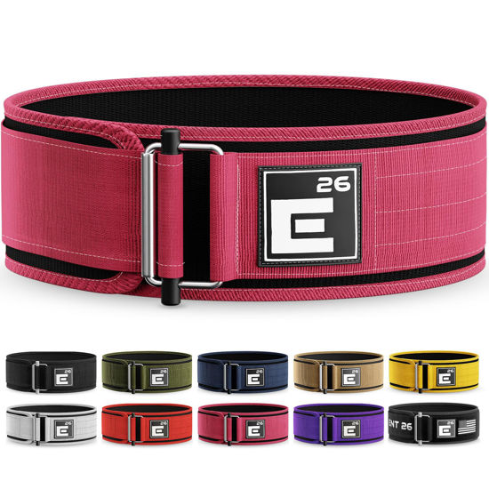 Picture of Self-Locking Weight Lifting Belt,Premium Weightlifting Belt for Serious Functional Fitness, Weight Lifting, and Olympic Lifting Athletes,Deadlift Training Belt (Small, Miami Pink)