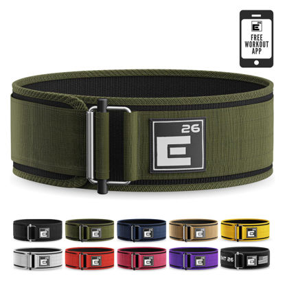 Picture of Self-Locking Weight Lifting Belt | Premium Weightlifting Belt for Serious Functional Fitness, Weight Lifting, and Olympic Lifting Athletes| Lifting Belt for Men and Women (Small, Green)