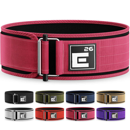 Picture of Self-Locking Weight Lifting Belt,Premium Weightlifting Belt for Serious Functional Fitness, Weight Lifting, and Olympic Lifting Athletes,Deadlift Training Belt (Large, Miami Pink)