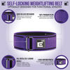 Picture of Self-Locking Weight Lifting Belt | Premium Weightlifting Belt for Serious Functional Fitness, Weight Lifting, and Olympic Lifting Athletes | (Small, Purple)