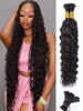 Picture of Water Wave Braiding Hair 100g 14 Inch Natural Black Deep Wave Bulk Human Hair for Braiding No Weft Bundle Brazilian Virgin Curly Human Hair Extensions for Boho Braids Wet and Wavy Human Braiding Hair