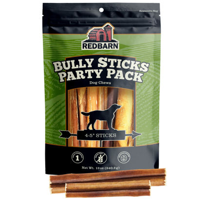 Picture of Redbarn All Natural 4-5” Bully Sticks for Small & Medium Dogs - Healthy Long Lasting Chews Variety Party Pack - 100% Beef Single Ingredient Low Odor Rawhide Free - 12oz Bag - Packaging May Vary