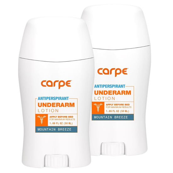 Picture of Carpe Underarm Antiperspirant and Deodorant, Clinical strength with Mountain Breeze scent, Combat excessive sweating Stay fresh and dry, Great for hyperhidrosis (Pack of 2)