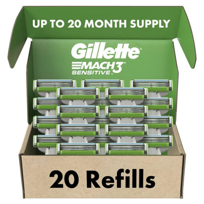 Picture of Gillette Mach3 Sensitive Mens Razor Blade Refills, 20 Count, Designed for Sensitive Skin