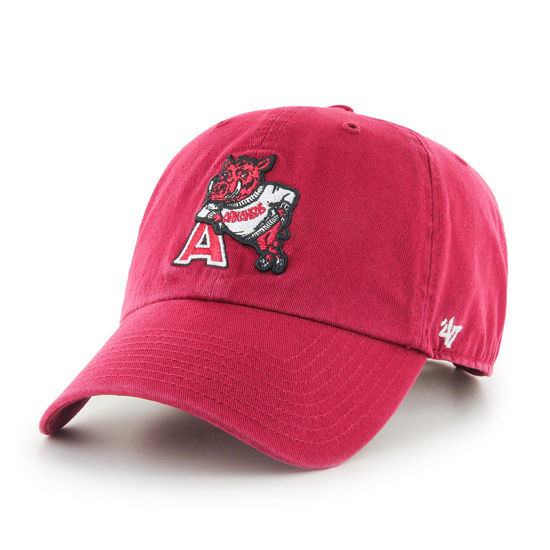 Picture of NCAA Arkansas Razorbacks Clean Up Adjustable Hat, One Size, Dark Red