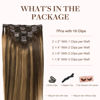 Picture of GOO GOO Clip in Hair Extensions Real Human Hair, Remy Human Hair Extensions Clip ins for Women, Natural Human Hair, 12inch 85g 7Pcs, 4/27/4 Balayage Chocolate Brown to Caramel Blonde