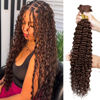 Picture of Chocolate Brown Braiding Hair 100g 14 Inch Deep Water Wave Bulk Human Hair for Braiding 2 Bundle 10A Brazilian Virgin Curly Hair Extensions for Boho Braids Wet and Wavy Color 4 Human Braiding Hair