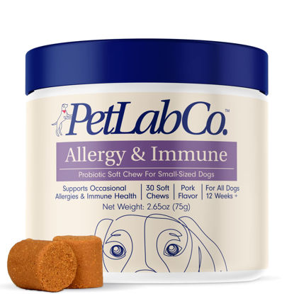 Picture of PetLab Co. Allergy & Immune Daily Probiotics for Dogs. Supports Yeast Production, Seasonal Allergies, Intermittent Itchiness, Gut & Digestive Health - 30 Chews - Available in Small, Medium, & Large